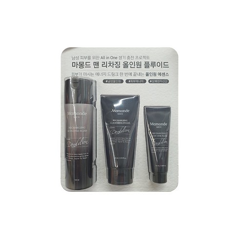 마몽드맨리차징 - 마몽드 맨 리차징 올인원 플루이드 기획 (풀루이드 180ml + 50ml + 클렌징폼 120ml), 1세트