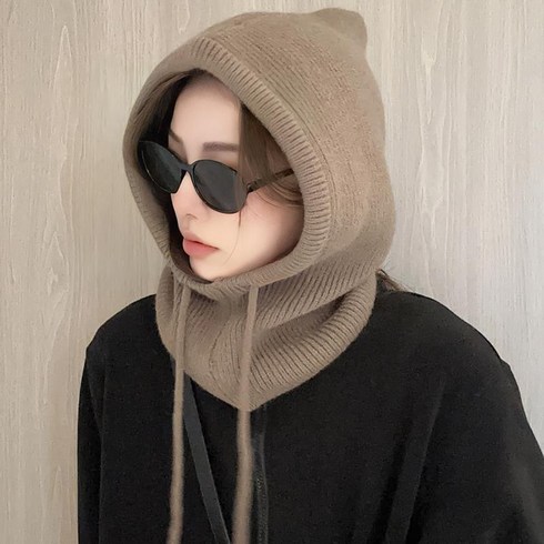 니트 바라클라바 후드 넥워머 [기본 후드], 베이지