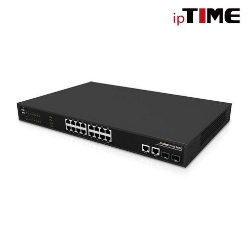 POE1600 ipTIME 아이피타임 16포트 POE 스위칭허브, ipTIME 아이피타임 POE1600 16포트 POE 스위칭허브, 1개