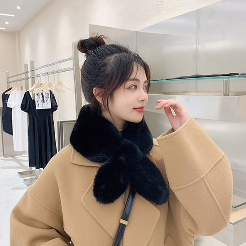 셔니엘 밍크 토끼털 퍼 머플러 털빠짐 없는 풍성하고 따뜻한