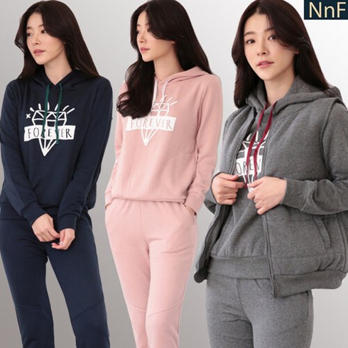 NNF 여성 패딩베스트 기모 트레이닝 상하SET 택 1