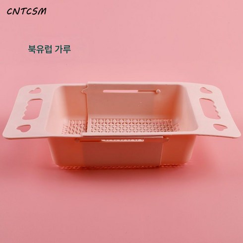 2023년 가성비 최고 싱크볼 - CNTCSM 신축식 싱크대 물빠짐 바구니 플라스틱 과일 수납 바구니 주방 싱크대 싱크대 선반, 핑크【2개입】+와이어볼 1개 신축성 물빠짐바구니+와이어