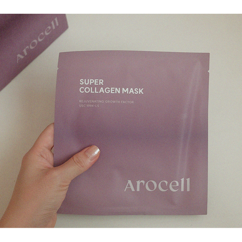 [정품]+아로셀 슈퍼 콜라겐 마스크 43g 낱장 or 1박스(4매입) 택 1 AROCELL MASK 동안팩 소이현 PICK 고용량 앰플마스크 안티에이징 미백 주름개선 2중 기능성, 1개, 1개입