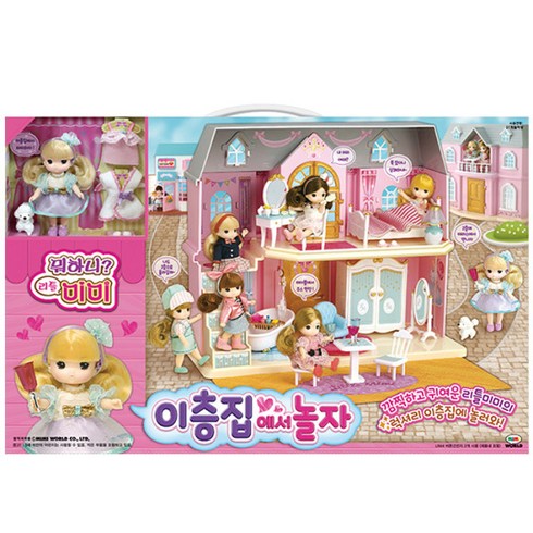 미미월드 뭐하니리틀미미 이층집에서 놀자 인형집, 혼합 색상