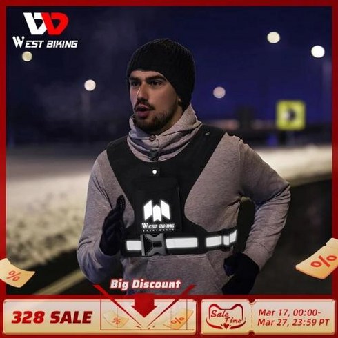 러닝 조끼 트레일러닝 밴드 마라톤 WEST BIKING 사이클링 반사 안전 초경량 전화 가방 물병 야간 스포츠, 1) Magnetic Buckle Type