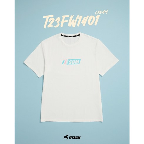 핏섬 티셔츠 2023FW T23FW1401 Kream(크림) 남여 공용 코튼라이크 옥수수섬유 배드민턴 티셔츠