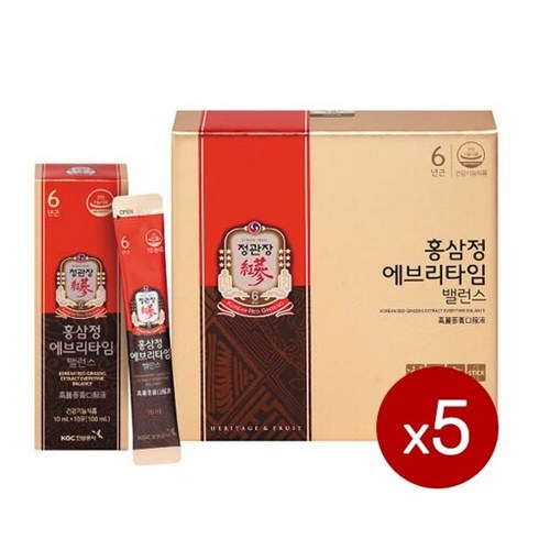 [정관장]홍삼정 에브리타임 밸런스 30포/4+1박스 총5박스, 5박스, 상세정보참조, 300ml