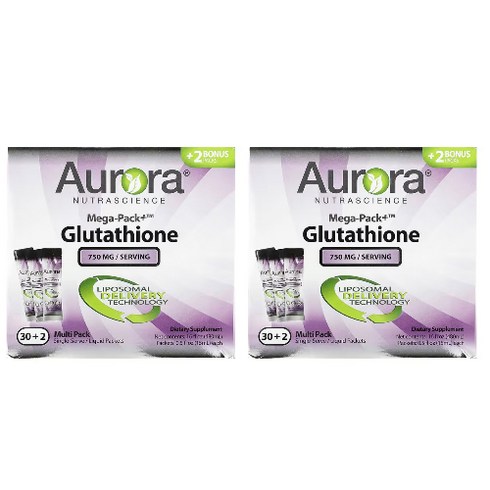 오로라 뉴트라사이언스 메가-리포소멀 글루타치온 750 mg - 32팩 X 2개 (Aurora Glutathione), 480ml