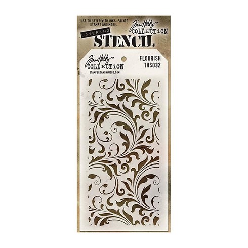 공예몰 TIM HOLTZ LAYERED STENCIL 스텐실 도안, THS032 Flourish, 1개