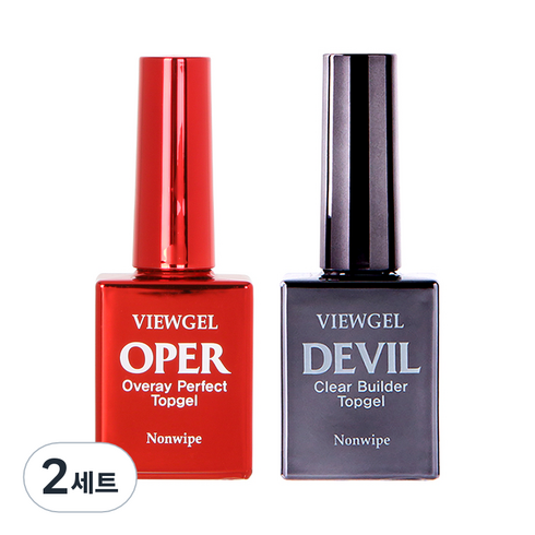 오빠탑 - VIEWGEL 오빠 탑젤 10ml + 데빌 탑젤 10ml 세트, 오빠탑젤,데빌 탑젤, 2세트