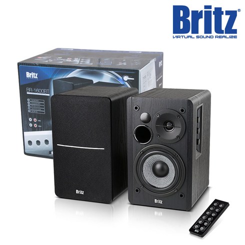 britz스피커 - 브리츠 2채널 Hi-Fi 블루투스 북쉘프 스피커, BR-1600BT, 혼합 색상