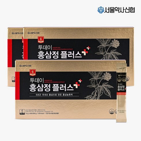 홍삼정원데이스틱(10ml18박스 - 6년근 투데이 홍삼정 플러스 60포 2+1, 3개