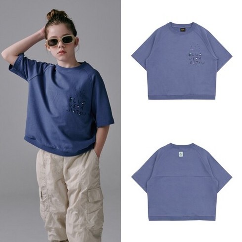 블루테일 [블루테일]AYB2TS07VI 레글런 바이올렛 반팔 맨투맨