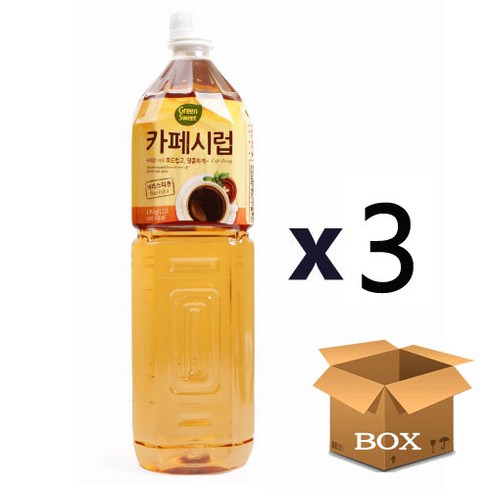 카페시럽 - 그린스위트 카페시럽, 1.5L, 3개