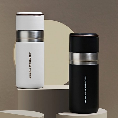 2023년 가성비 최고 스벅텀블러 - 원앤원 스타벅스 SS 블랙앤골드 텀블러 500ml, 아이보리