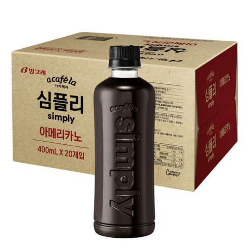 아카페라심플리 - 아카페라 심플리 아메리카노 커피, 250ml, 40개