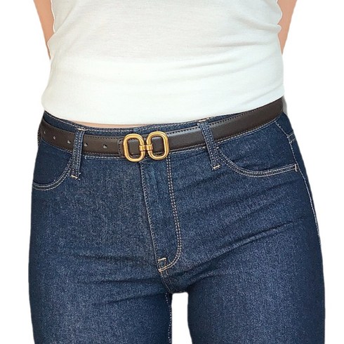 드카멜레 정품 이태리 천연 소가죽 여성용 벨트 FI-03 슬림 얇은 허리띠 가죽 여성 예쁜 튼튼한 여자 벨트