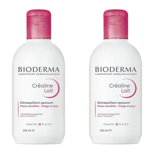 바이오더마 크레알린 레이트 클렌징 밀크 로션 250ml 2팩 Bioderma Crealine Lait Demaquillant apaisant, 2개