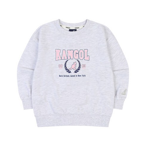 [캉골키즈]AQACRT00010MY 바시티 빅 로고 포인트 스웻셔츠 0001 멜란지 그레이