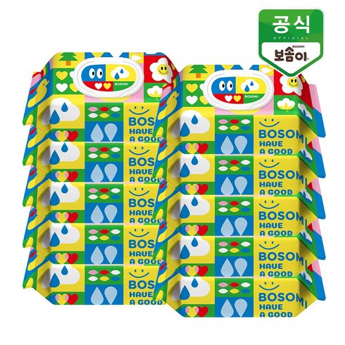 보솜이물티슈 - 깨끗한나라 펀앤플레이 유아물티슈 캡형 65gsm, 70개입, 20세트