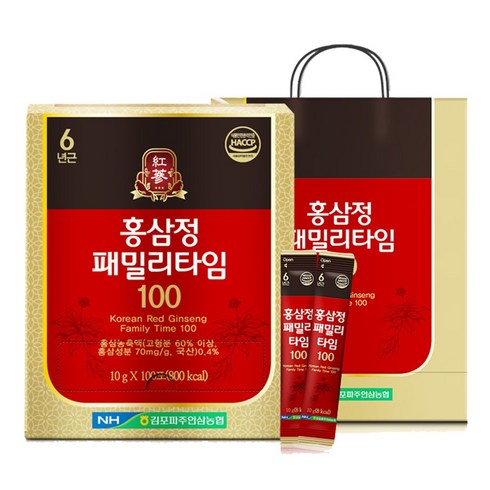 김포파주인삼농협 홍삼정패밀리타임 100포, 10g, 2개