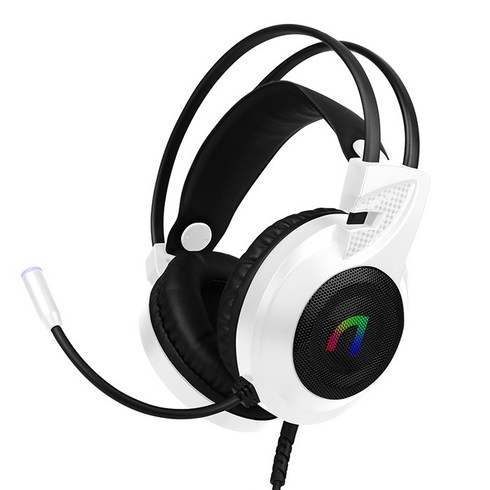 앱코 가상 7.1 RGB 게이밍 헤드셋, 화이트, N460