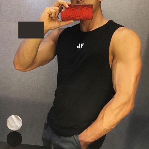와우옴므 피지컬 슬리브리스 2종세트 남자 민소매 헬스 나시 운동복 남성 기능성 스포츠 무지
