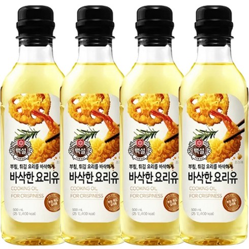 백설 바삭한 요리유 500ml, 4개