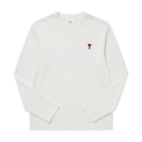 AMI UTS205 726 100 아미 드 꾀흐 스몰 하트 로고 공용 긴팔티