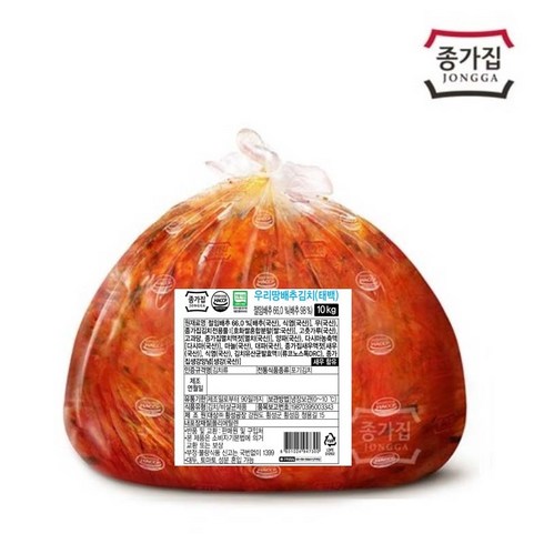 2023년 가성비 최고 종가집김치 - 종가집 우리땅 배추 김치 태백 10kg 국산 포기 김치, 1개