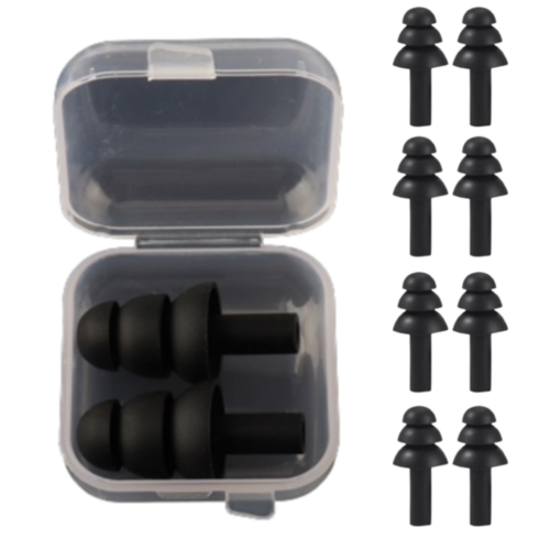 요거꾹 수영 실리콘 귀마개 소음방지, 10개, 블랙