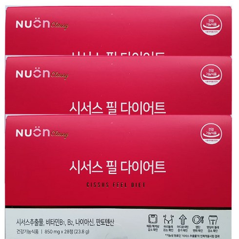 이나영 뉴온 시서스 필 다이어트 1박스 4주분 28정 시서스분말 가루 씨서스 홈쇼핑동일상품 정제형태, 3개