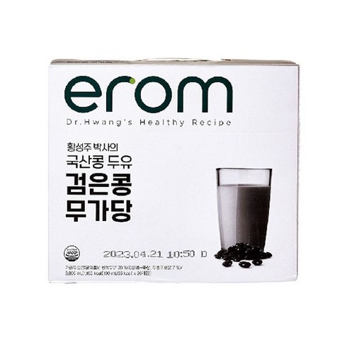 이롬 검은콩 무가당 두유 190mlX100팩 - [이롬] 황성주 검은콩무가당두유 190ml x 100팩, 100개