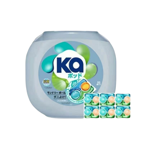 호나국제 일본 카포드 4in1 올인원 캡슐세제 통/32캡슐 일본산 카포드 세탁세제 듀얼코어 빨래 세탁 부스터 살균 플러스 통/32캡슐, 2통, 32개