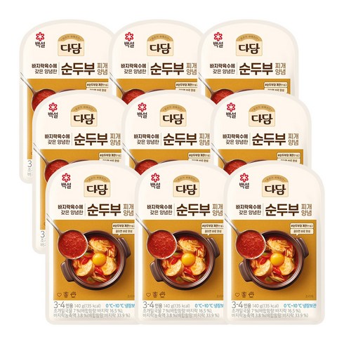 다담 순두부찌개 양념 140g x 9개