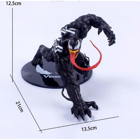 베놈팬텀mk2 - Marvel Venom 자동차 장식 베놈 피규어, 베놈 + 베이스 (높이 약 13cm)