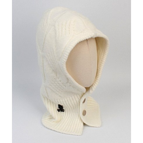 UNIVERSAL CHEMISTRY Wool Twist Ivory Open Balaclava 바라클라바