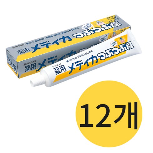 일본 썬스타 메디카 곡물 소금 치약 츠부츠부시오 치약, 12개, 170g