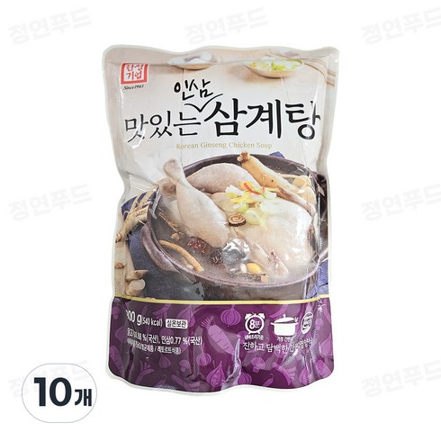  특산 백세 삼계탕 10팩  총 10kg - 한성기업 맛있는 인삼삼계탕 (실온), 900g, 10개