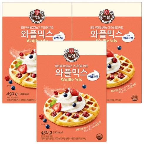 백설 와플믹스, 450g, 3개