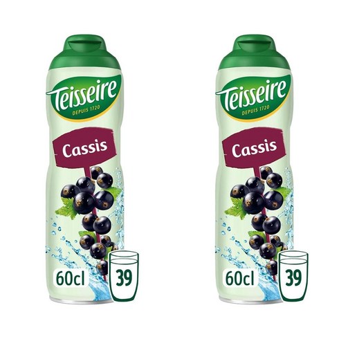 TEISSEIRE 떼세르 블랙커런트 시럽 39컵분 600ml 2팩, 2개