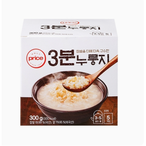 Only Price 3분 누룽지(60G*5봉), 10개입, 300g