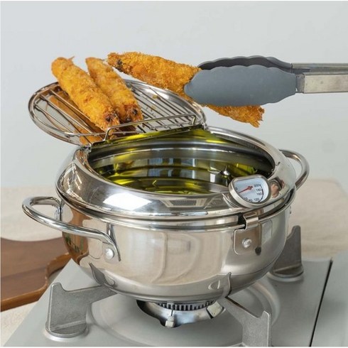 이국주 튀김기 미니튀김기 기름망 인덕션 겸용 스텐냄비 2.2L