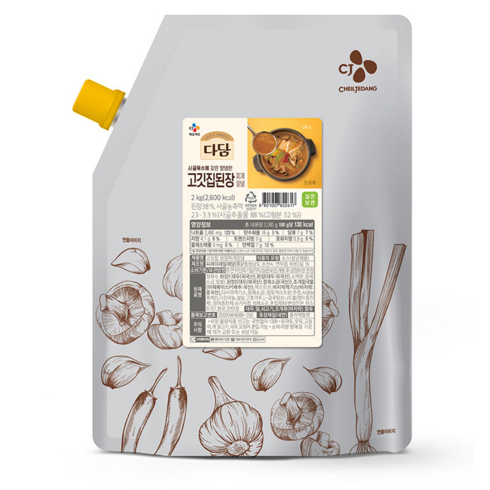 백설 다담 고깃집 된장찌개양념2kg 2개, 2kg
