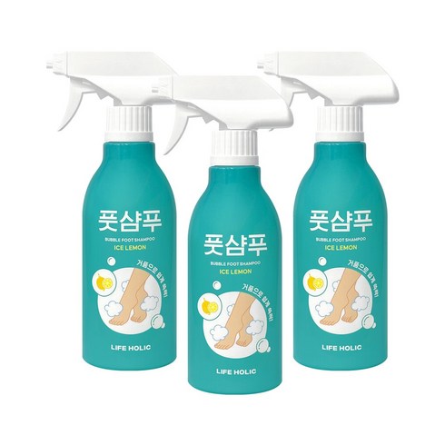 라이프홀릭 버블 풋샴푸 아이스 레몬 400ml, 1개입, 3개