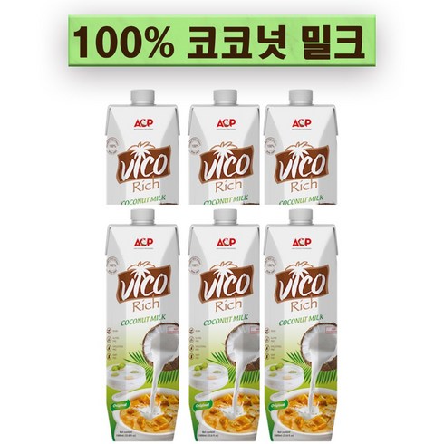 허니트리 리치 코코넛 밀크, 1L, 6개