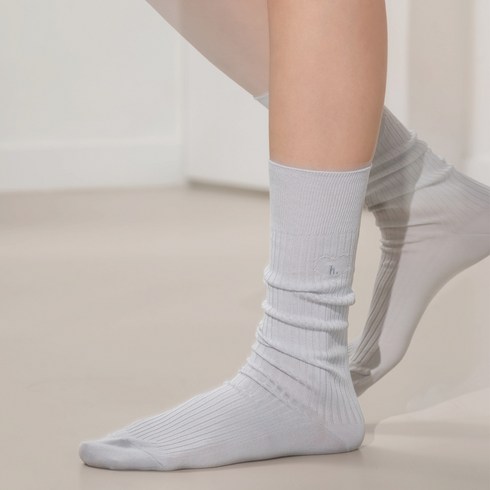 히그 [hiig] no.192 blue gray heart silket socks