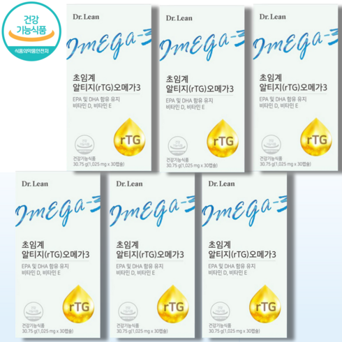 닥터린 초임계 rTG(알티지) 오메가 3, 6박스-(6개월분), 30캡슐