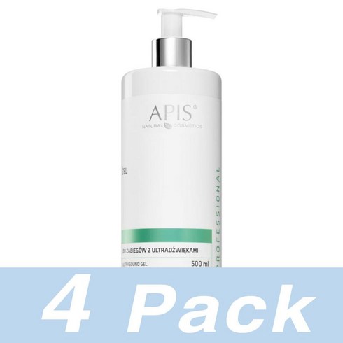 Apis Natural 프로페셔널 울트라 사운드 젤 로션 Professional Ultrasound Gel 500Ml 4개, 0.5l