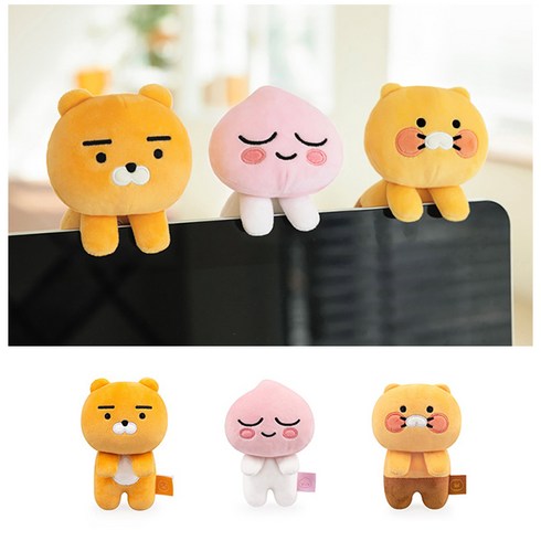 카카오프렌즈 모니터 쿠션 인형 인테리어 3종, 혼합/어피치